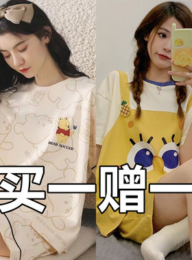 纯棉睡衣女夏天全棉短袖短裤新款薄款春秋冬季家居服套装