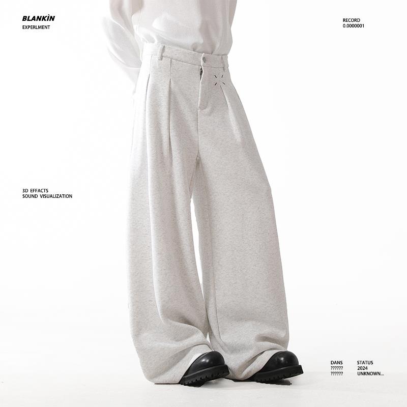 BLANKIN 美式直筒运动卫裤男款秋季潮牌clanfit设计感休闲长裤子