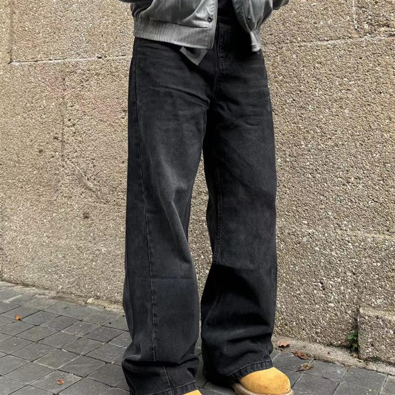 22TREE美式复古纯色简约男高街休闲腰带cieanfit百搭直筒牛仔裤