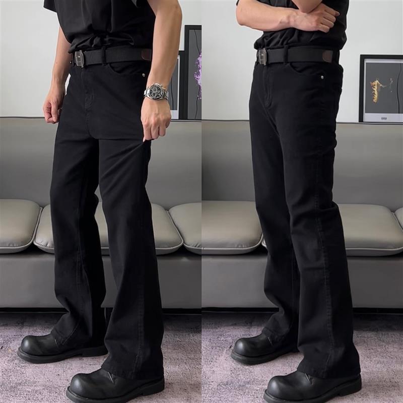 甄枚前cleanfit微喇百搭黑色简约弹力vibe小个子显高牛仔裤