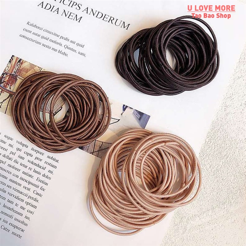 极速50/100PCS jNew Color Nylon Elastic Hair Tie 5CM Rubber B
