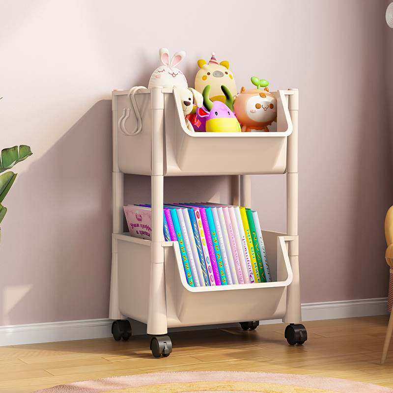 极速简易可移动书架落地小推车y置物架可爱宿舍多层书柜儿童桌面