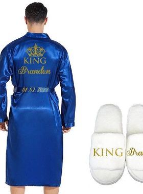 极速king Groom Robe Emulaution Silk Soft Home Bathrobe Night