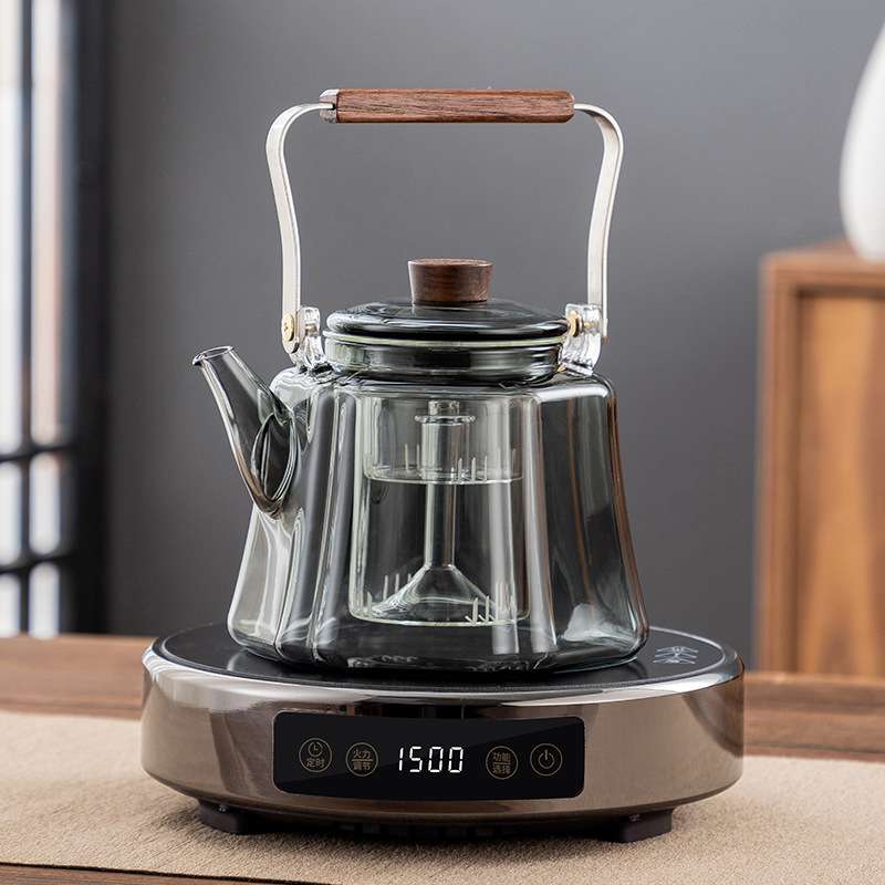 玻璃提梁蒸煮茶壶耐高温泡茶专用烧水壶围炉煮茶器家用电陶炉套装