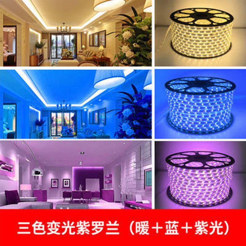 三色变色防水LED灯带220V