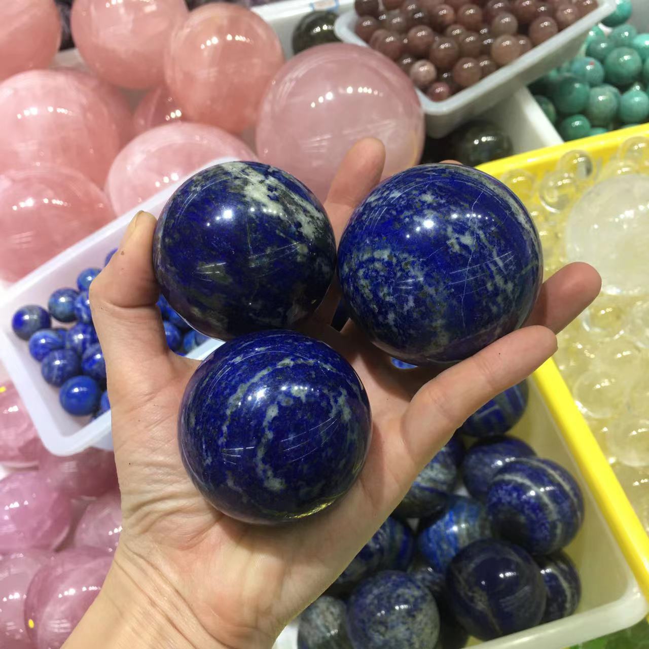 阿富汗青金石原矿水晶球摆件