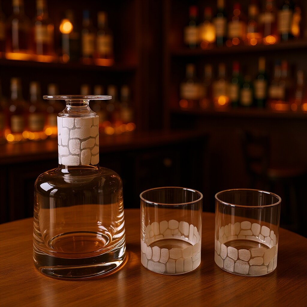 简约石纹玻璃酒具套装酒吧餐厅