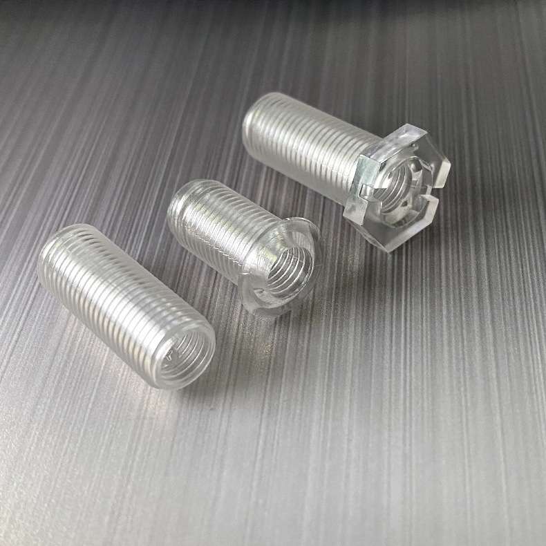 灯具配件外六角塑料圆头空心全牙牙管螺丝 10*1牙透明亚克力