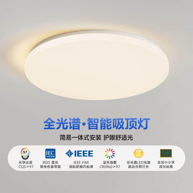 LED吸顶灯简约现代卧室灯圆形阳台灯具客厅灯长方形房间餐厅灯饰
