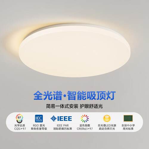 LED吸顶灯简约现代卧室灯圆形阳台灯具客厅灯长方形房间餐厅灯饰