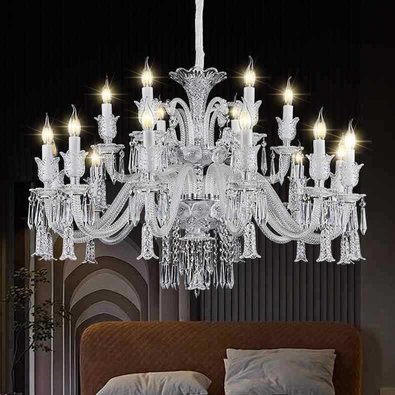 法式轻奢水晶吊灯新款设计感简欧灯别墅客厅吊灯卧室餐厅灯大气