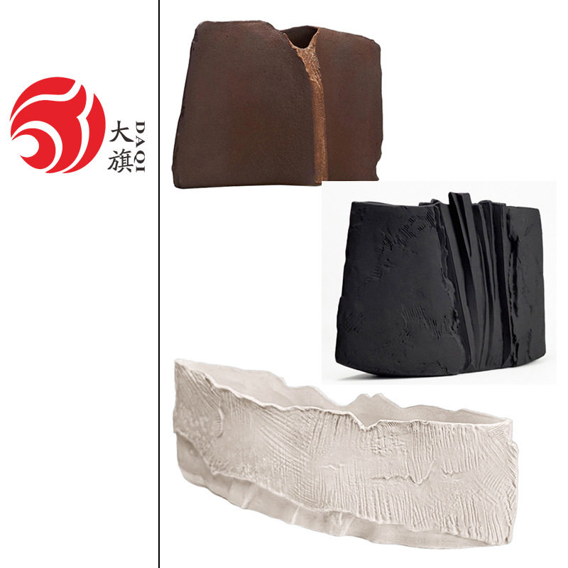 现代艺术家居软装白色陶瓷手工花瓶摆件样板房别墅酒店装饰品
