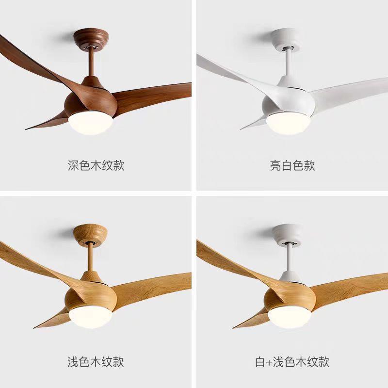 美式风扇灯餐客厅吊扇灯简约无灯木纹乡村别墅复古电风扇灯吊灯