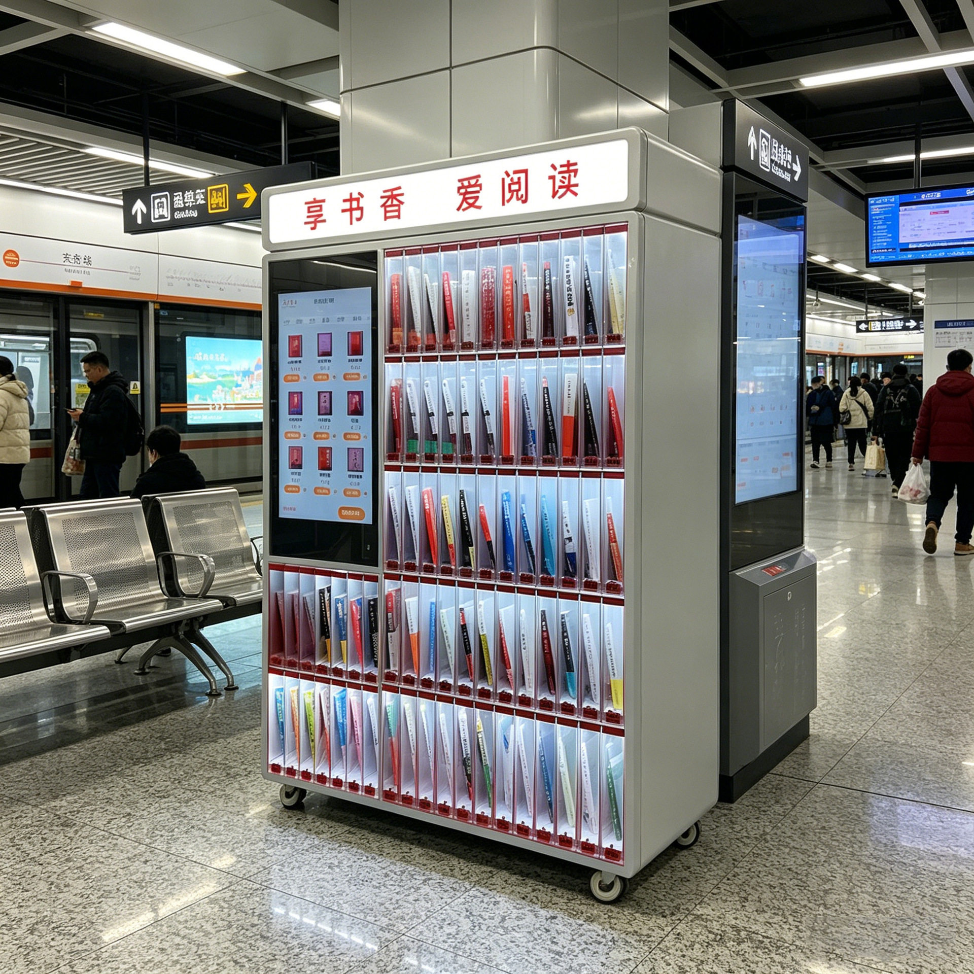 商用智能售书柜扫码开门自助购书社区便民无人图书售卖机