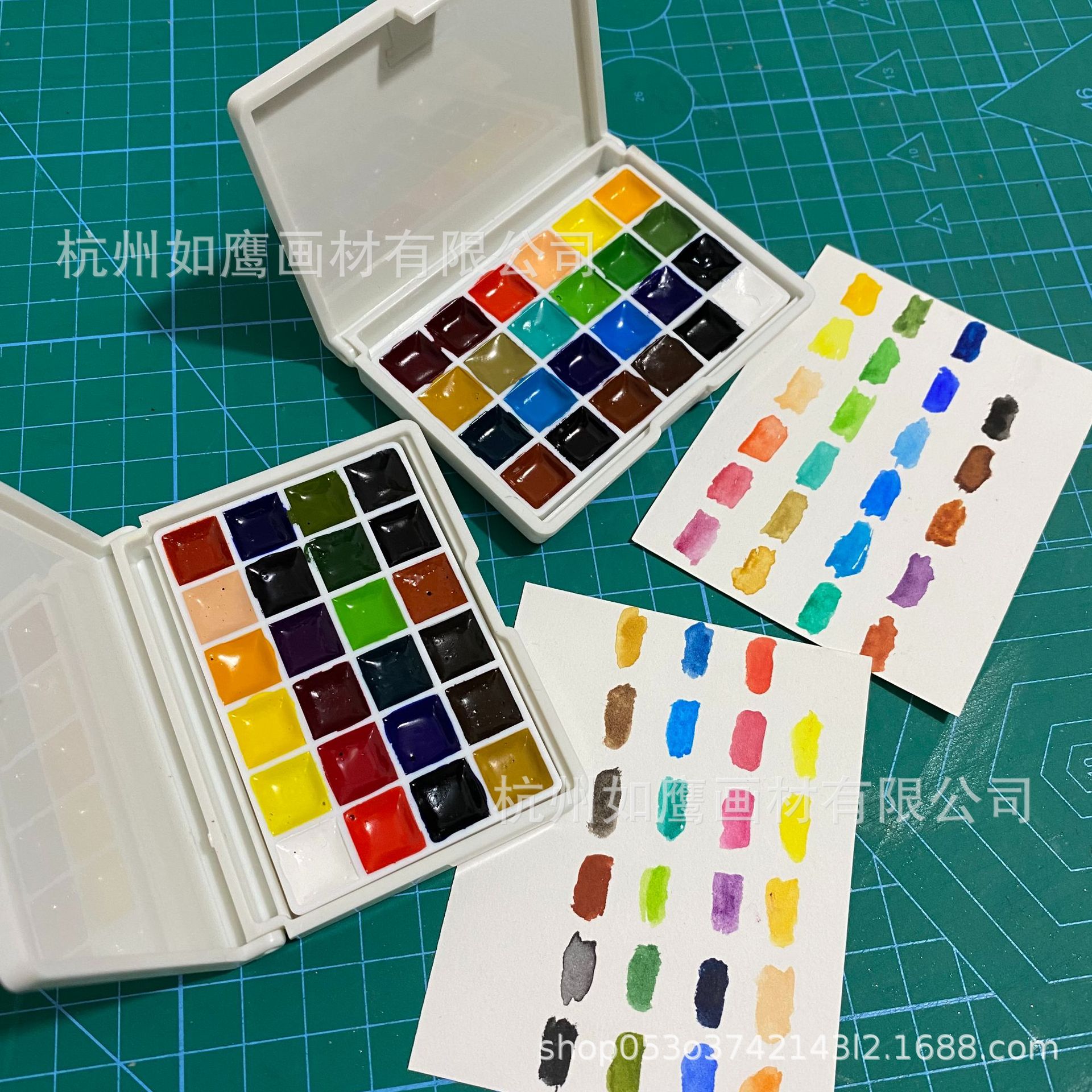 日式美甲固态水彩颜料24色晕染