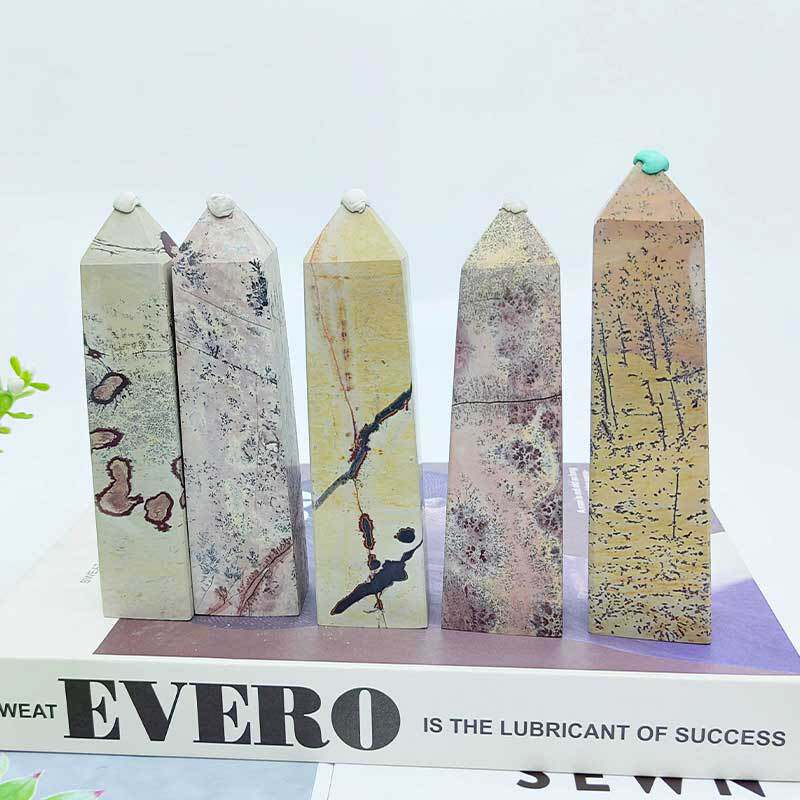 厂家批发天然国画石大柱子水晶原石打磨水晶工艺品