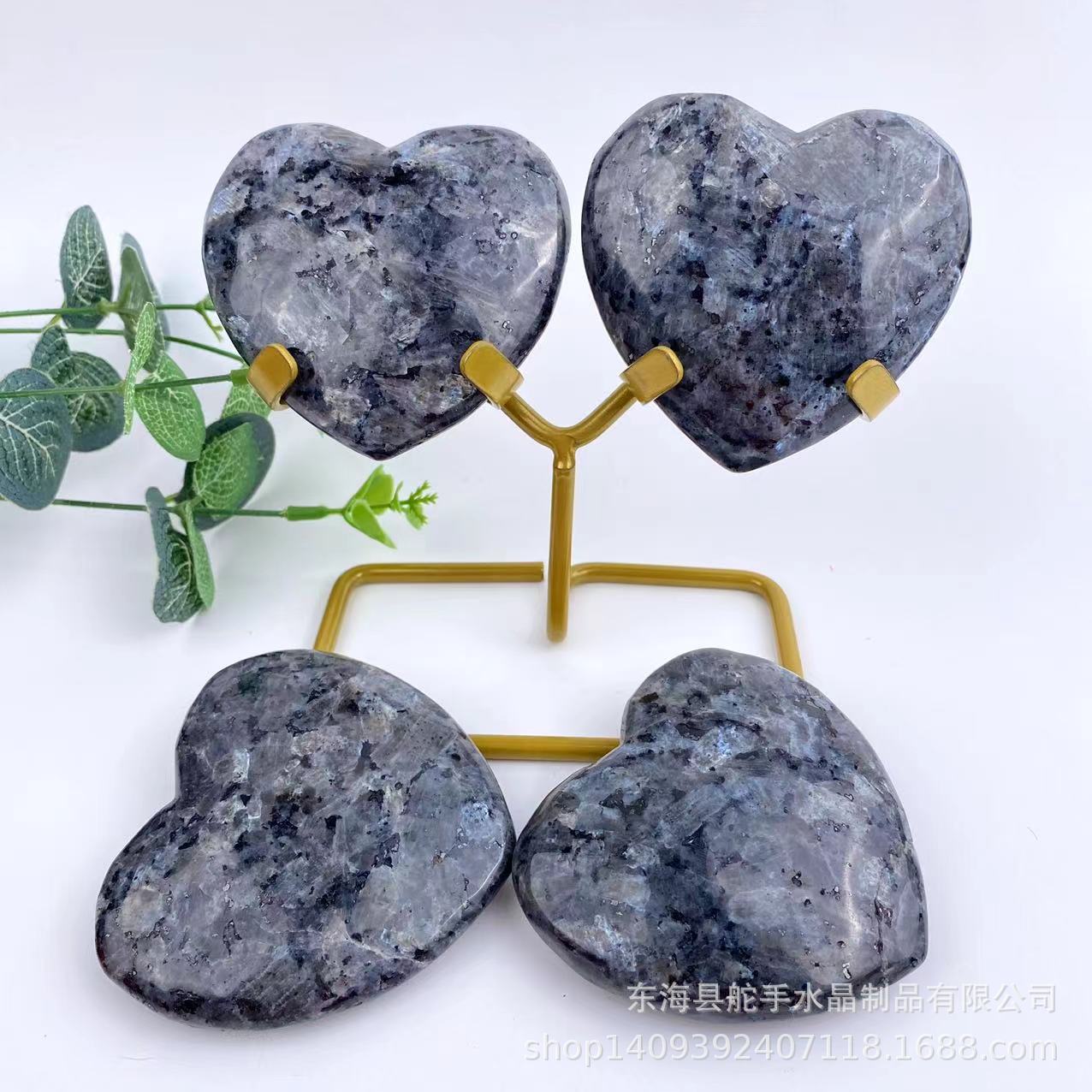 厂家直供闪光石爱心手把件