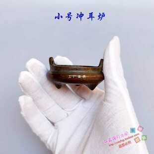 批发古玩古董铜器仿古宣德炉铜炉传世老皮包浆老铜铸冲耳三脚香炉