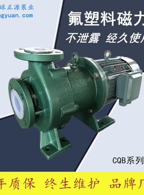 卧式耐强酸强碱输送化工泵 CQB65-50-160F-5.5kw 衬氟塑料磁力泵