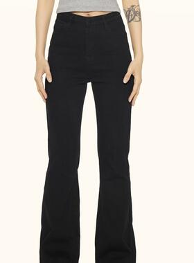 ZAVK2024秋冬新品修身微喇叭加绒喇叭裤女性直筒高腰显瘦宽松长裤