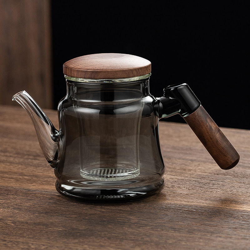 加厚玻璃泡茶壶耐高温茶水分离杯侧把过滤茶冲茶器办公室功夫茶具