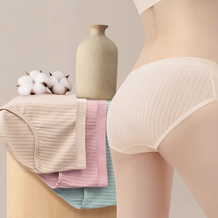 盛简约纯色女士全棉纯棉内裤