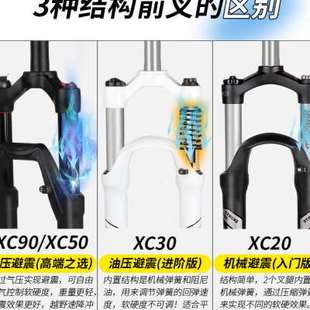 极速BLOOKE山地自行车s气压避震前叉26寸机械油簧275肩线控减震器