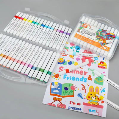 极速中彩丙烯马克笔12/24/36/48色DIJY大容量三角绘画防水多色涂