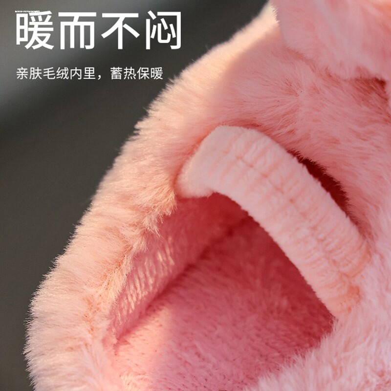 极速女童小兔子i棉拖鞋卡通婴儿童可爱小童毛毛鞋女宝宝防滑居家