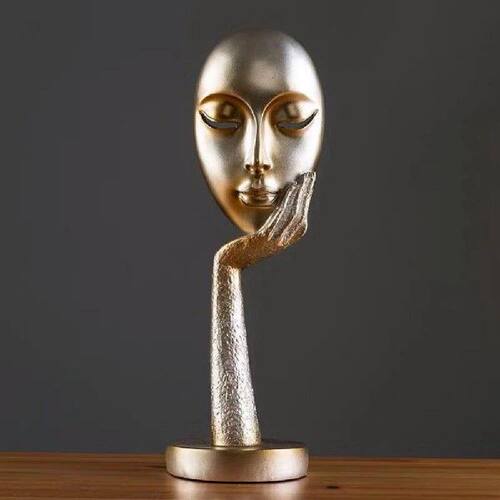 新品Resin Lady Face Ornament Abstract ThinkiRng Woman Face