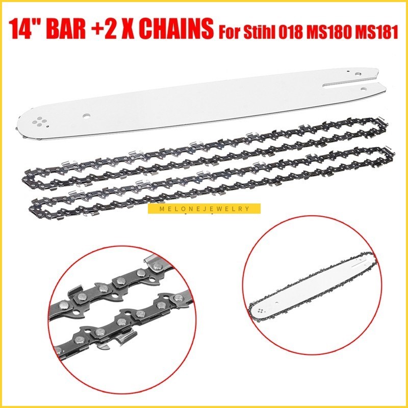 14 Inch Bar +3/8L 2Pcs Chainys Fit  Stihl 018 Ms180 Ms181 Ch