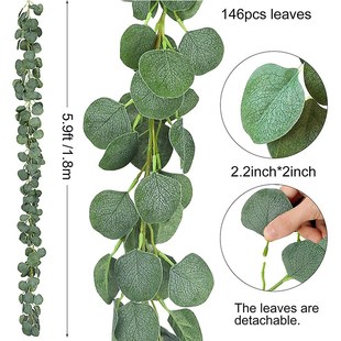 极速仿真假桉树花环丝p 人造桉树叶藤蔓手工花环绿化婚礼背景拱墙