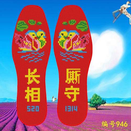 极速绣花鞋e底手工半成品十字绣鞋垫自己绣diy鞋垫男女防臭吸汗带