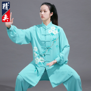 速发太极服新练提花麻高端手绘武款 比赛服男太极拳术功服春