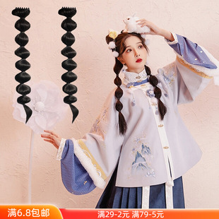 速发古装假发汉服马尾加长灯笼泡辫儿童风古麻花泡子日常抓夹马尾