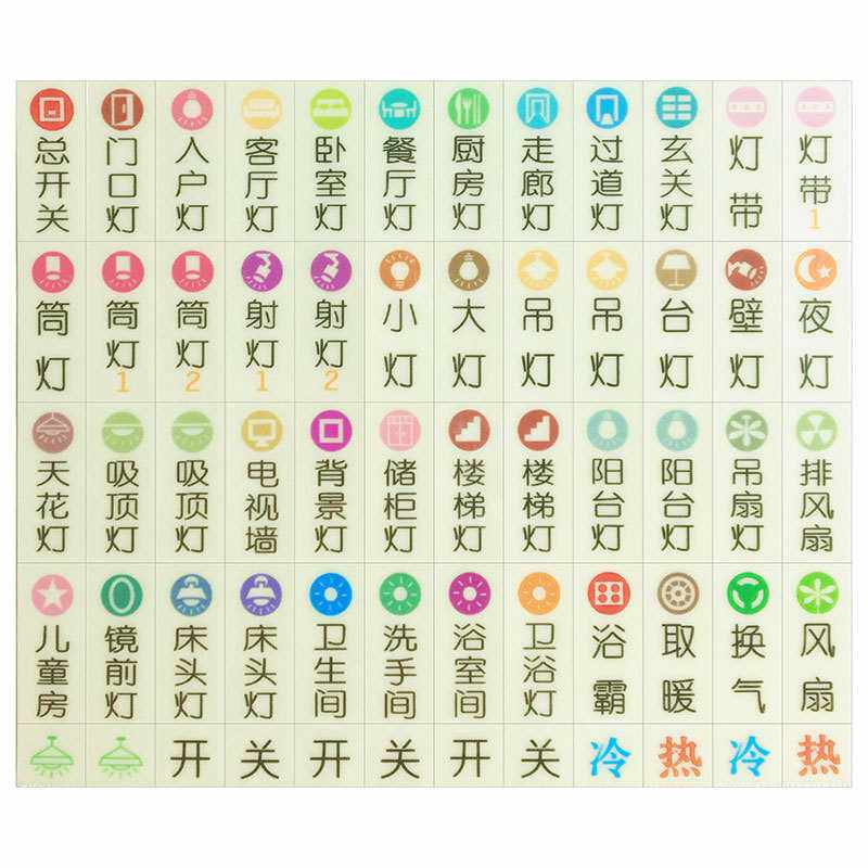 速发厂家夜光开关贴纸发光家用萤光标签标识墙贴装饰电灯面板指示