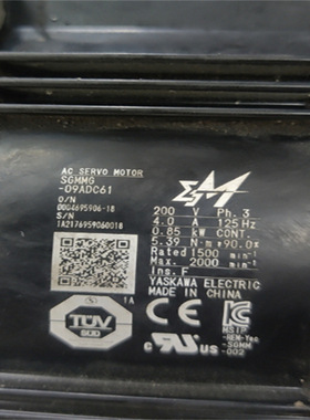 SGM7G-30A7C61电机SGMGV-09ADC61 SGM7G-20A7C6C SGMSV-30DDA6F