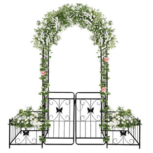 金属高能性花园拱门 攀爬植物婚礼拱门 玫瑰藤后院露台攀爬支架