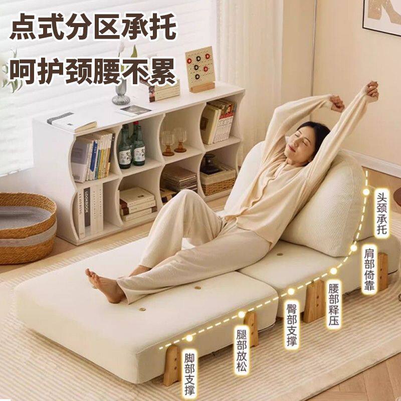 豆腐块布艺沙发小户型沙发网红款沙发床休闲躺椅客厅折叠小沙发木