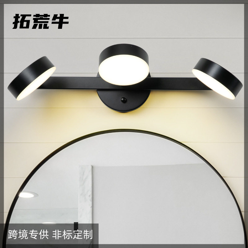 北欧简约LED镜前灯现代浴室洗漱台卫生间镜柜化妆铁艺灯具批发