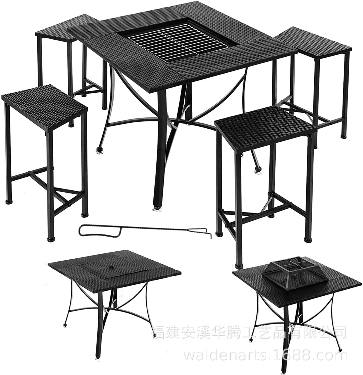 烧烤架家用取暖炉桌柴火烤火炉别墅庭院篝火炉火盆木炭户外烧烤炉