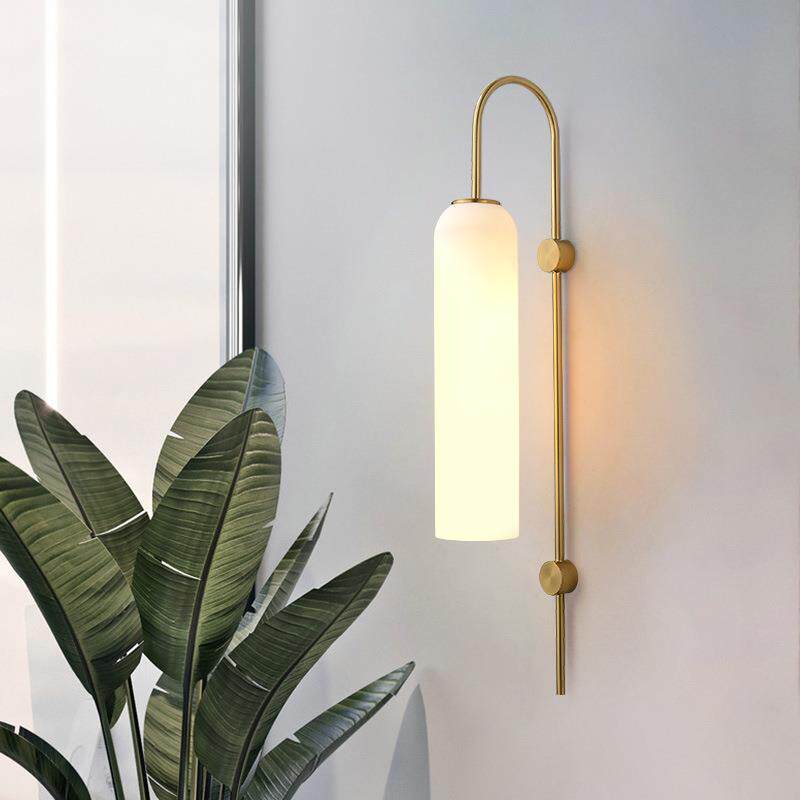 后现代简约壁灯北欧客厅卧室创意墙灯酒店样板房蓝色玻璃床头灯