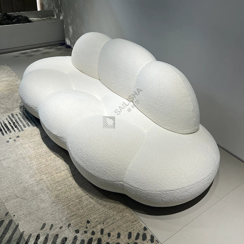 赛莉莎绒布艺沙发懒人客厅现代简约轻奢小户型网红云朵极简家具