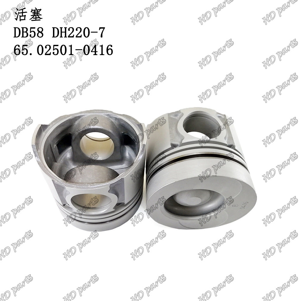 发动机配件斗山适用活塞DB58DH220-7不带槽65.02501-0416