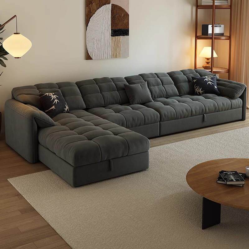 布艺沙发大象耳朵沙发床一体两用多功能直排抽拉床带贵妃储物客厅