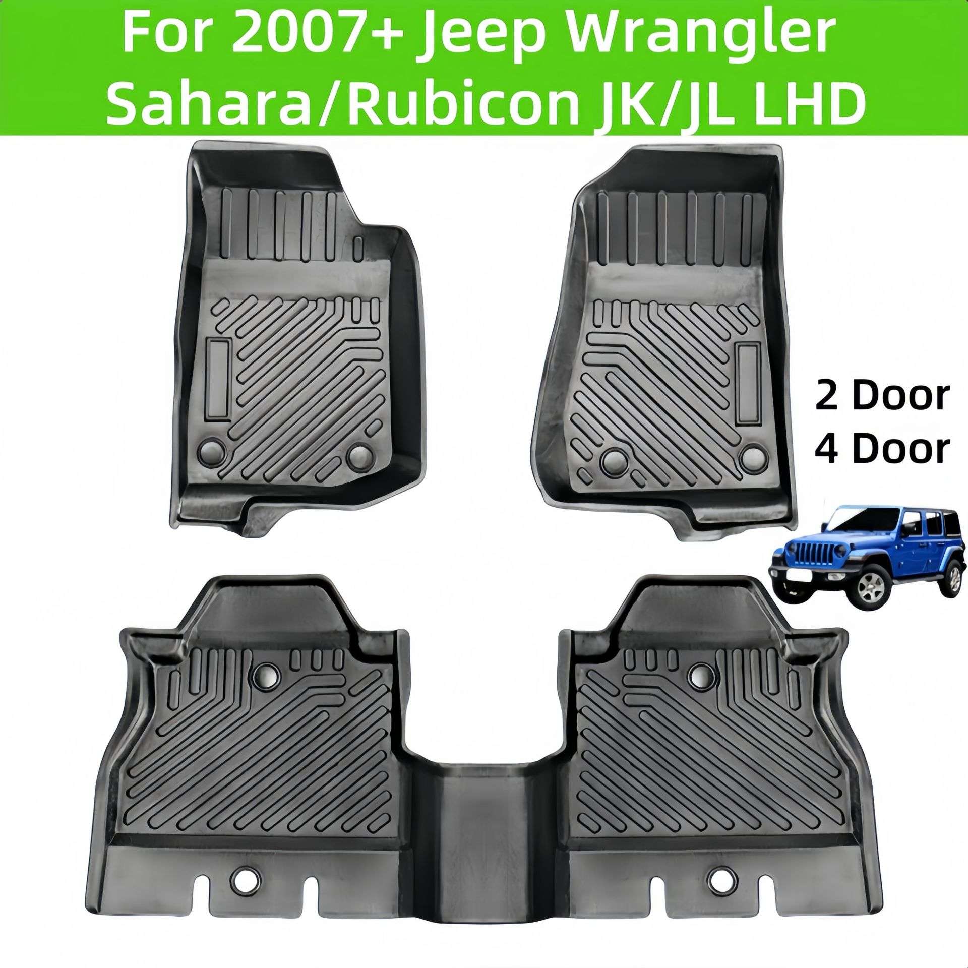 ForWrangler Sahara/Rubicon/Gladiator JK/JL TPE Car Floor Mat