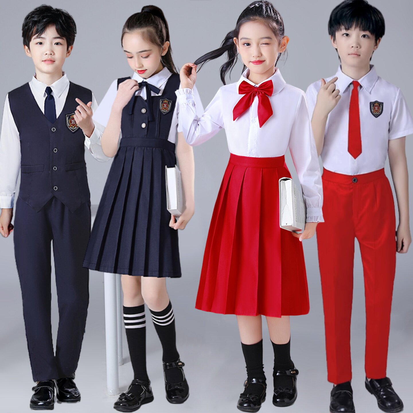 新款演出服校服班服中国红爱国班服诗歌朗诵中小学生大合唱表演服