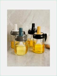 油刷油瓶一体耐高温厨房带瓶硅胶玻璃油壶家用刷子烧烤工具用品