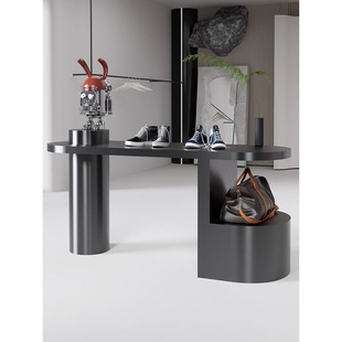 2026服装店台流水台黑色轻奢展示桌鞋包陈列道具精品店饰品展示架