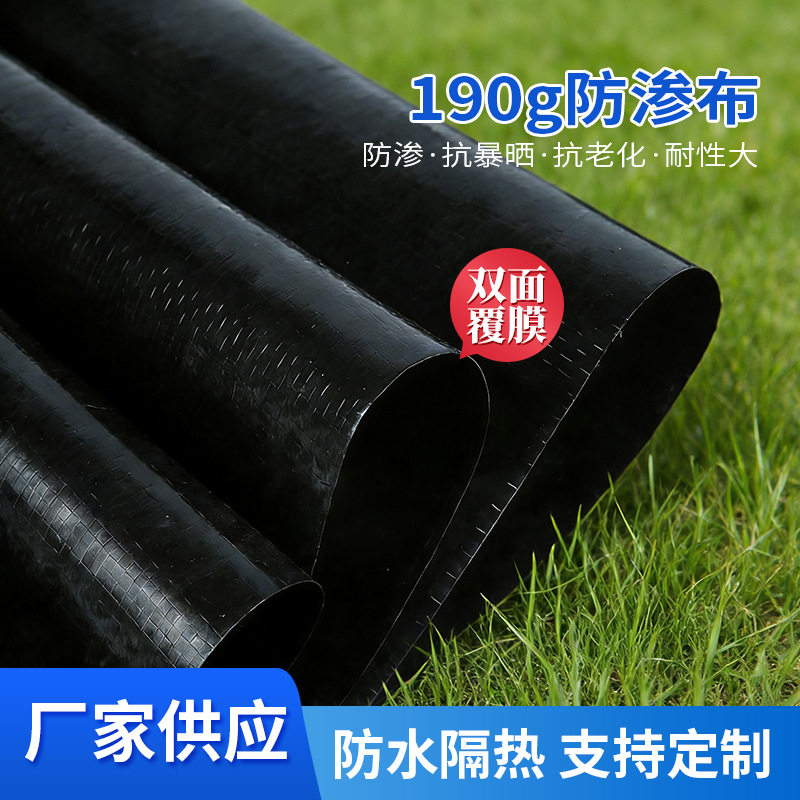 蓄水池防漏防渗布190g水池布鱼塘防渗布PE防渗膜垃圾填埋场塑料布